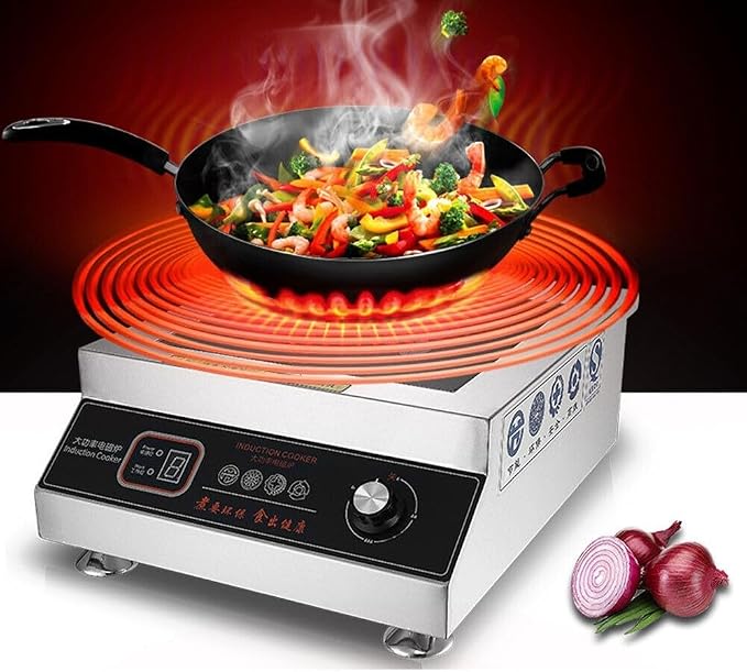 110V 5000W Electric Wok Burner Stove Commercial Induction Cooker Cooktop Household