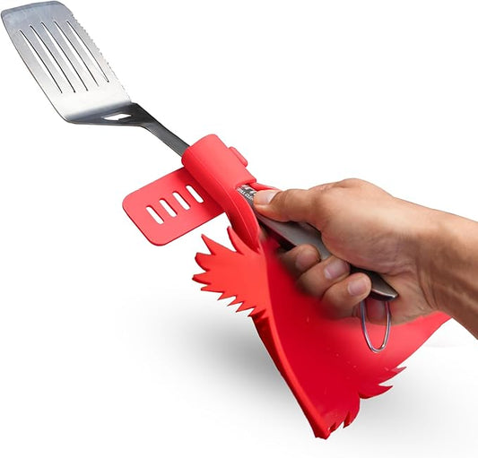 Grillbot Heat Resistant BBQ Heat Shield for Utensils, Protect Hands from Burns, Splatter & Flare-Ups, BPA-Free Silicone, Dishwasher Safe, Universal Fit, Perfect Grill Gift for Men (Red, Eagle)