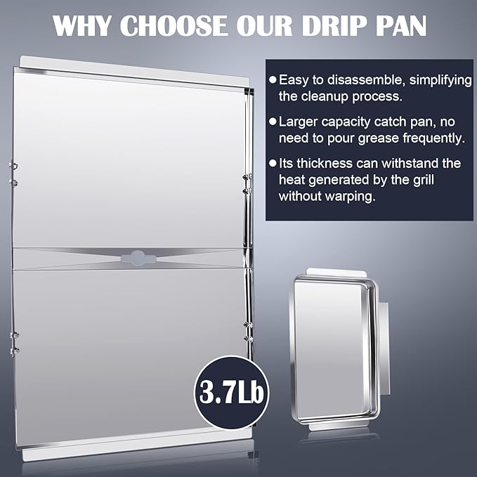 Hiorucet DGF493BNP Grease Tray Replacement Parts, Adjustable 24''-30'' Drip Pan, Heat Plate Tent, Burner and Igniter for Dyna Glo DGF510SBP, DGF493BNP Replacement Parts, Backyard Grill BY13-101-001-12