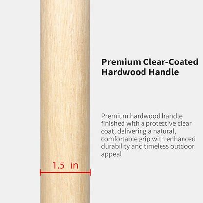 9FT/10FT Wood Patio Umbrella, Large Outdoor Table Pool Umbrella | 205G Olefin/180G Polyester Fabric, Push-Pull Operation Market Umbrella, 8 Rib Vented Canopy, Ideal for Patio, Backyard