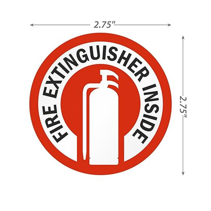 SmartSign Fire Extinguisher Inside Stickers | 2.75" x 2.75" Engineer Grade Reflective Labels with Aggressive Adhesive, Pack of 6