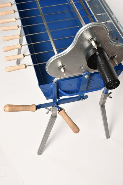 Greek Cypriot Charcoal Barbecue BBQ Grill Rotisserie Foukou with Lifting Lever Mechanism