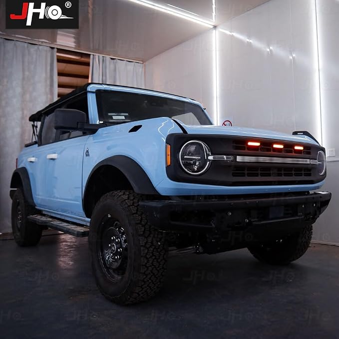 Front Grille LED Light Raptor Style Grill Trim for Ford Bronco 2021-2024