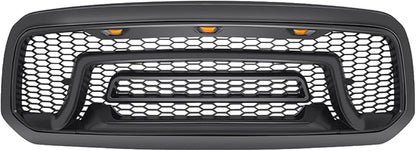 Front Grille Compatible with 2013-2018 Dodge Ram 1500, 2019-2023 Ram 1500 Classic, Bumper Grill with Amber Lights (NO "RAM" LETTER)