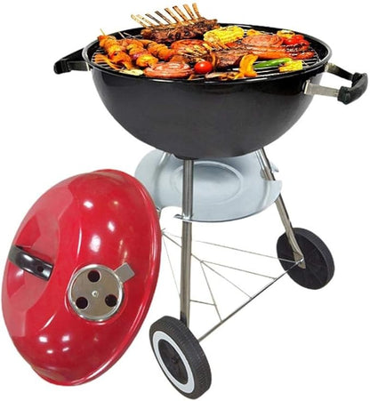 Portable Charcoal Grill for Camping BBQ Outdoor Barbecue Lightweight with Enamel Coating and Chrome-Plated Grill for Home Camping, A-1