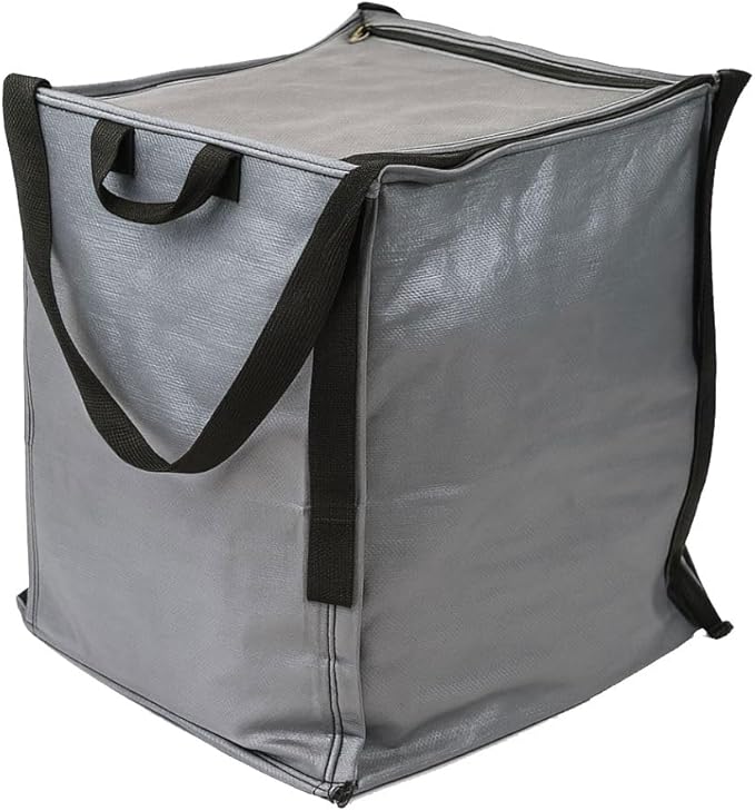 DURASACK 22-Gallon Zipper Top Heavy Duty Storage Tote Bags, Single, Gray | Rugged Woven Polypropylene Moving Bag, Reusable Self-Standing Design, Holds up to 500 Pounds