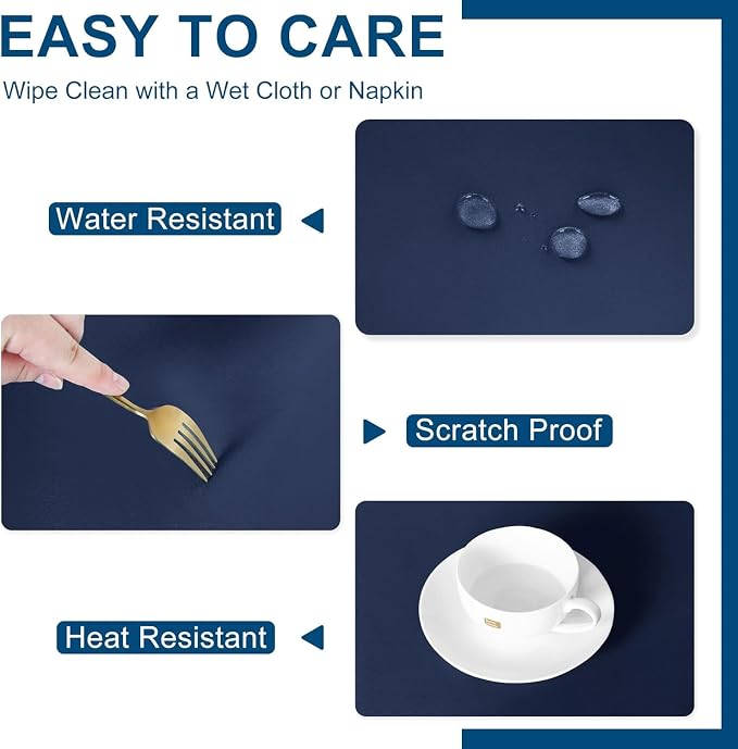 DWCN Rectangle Tablecloth - 52 x 70 Inch - Waterproof Stain and Wrinkle Resistant Washable Table Cloth, Decorative Fabric Table Cover for Kitchen Dining Room Party and Outdoor Use, Navy Blue