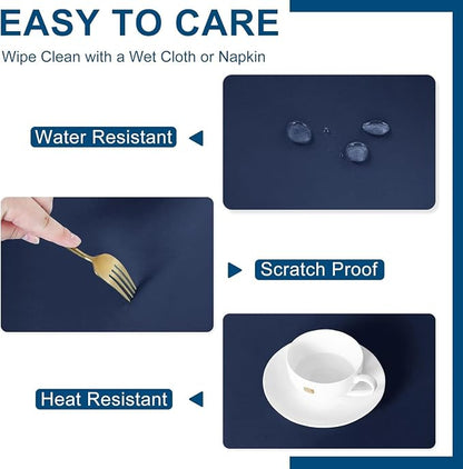 DWCN Rectangle Tablecloth - 52 x 70 Inch - Waterproof Stain and Wrinkle Resistant Washable Table Cloth, Decorative Fabric Table Cover for Kitchen Dining Room Party and Outdoor Use, Navy Blue