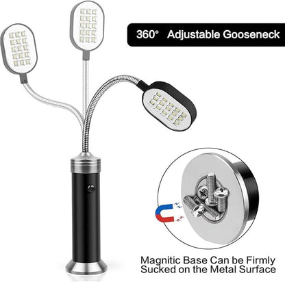 LED Barbecue Lights 15 LED Barbecue Lights 360° Adjustable Grill Lamp Portable Camping Light (Black)
