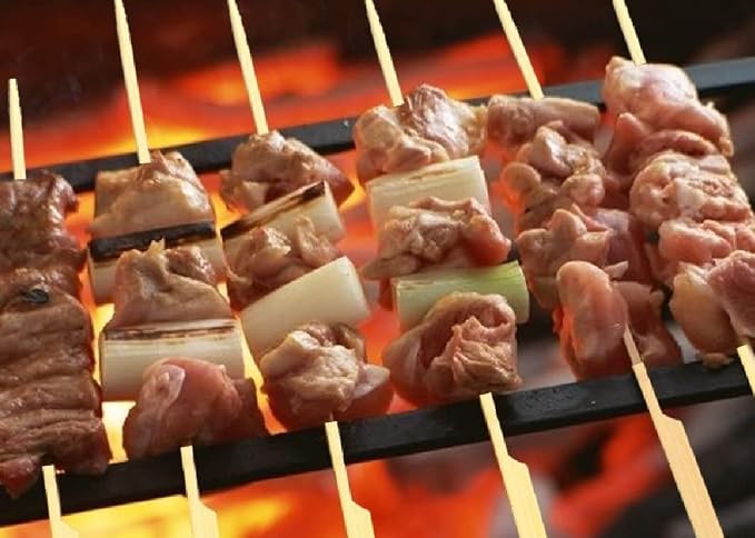 Gmark 100 Count Bamboo Paddle Skewers, 12 Inch Natural Flat Wooden BBQ Picks, Biodegradable Kabob Sticks for Grilling, Appetizers, Fruit, Meat & Shish Kebabs GM1075