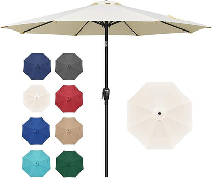 Simple Deluxe 9' Patio Umbrella Outdoor Table Market Yard Umbrella with Push Button Tilt/Crank