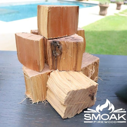 Smoak Firewood’s Cooking Wood Chunks (Competition Grade) USDA Certified for Smoking, Grilling or Barbequing (RED Oak 8-10lbs 729 Cubic in.)