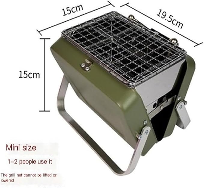 Portable Charcoal BBQ Grill Compact Lightweight for Camping Picnics Travel Foldable Design Even Heating Durable Metal Construction