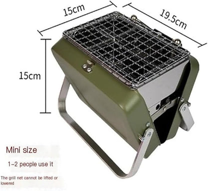 Portable Charcoal BBQ Grill Compact Lightweight for Camping Picnics Travel Foldable Design Even Heating Durable Metal Construction