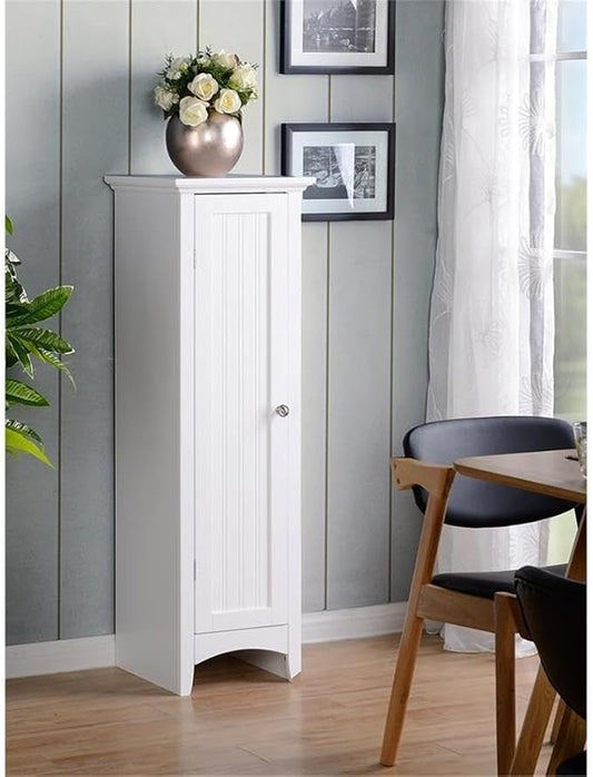 OS Home and Office Furniture 15" 1-Door Wood Kitchen Storage Pantry in White