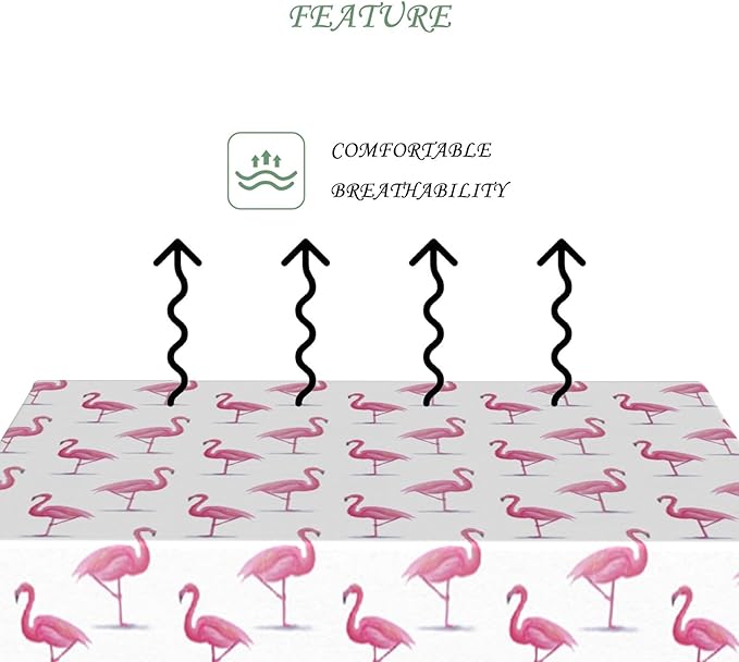 60x120 Inch Tropical Watercolor Flamingo Rectangle Tablecloth Pink White Elegant Coastal Flamingo Table Cloth Washable Durable Table Cover for Home Kitchen Dining Beach Party BBQ Decor