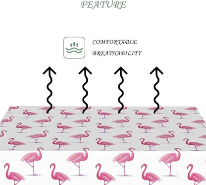 60x120 Inch Tropical Watercolor Flamingo Rectangle Tablecloth Pink White Elegant Coastal Flamingo Table Cloth Washable Durable Table Cover for Home Kitchen Dining Beach Party BBQ Decor