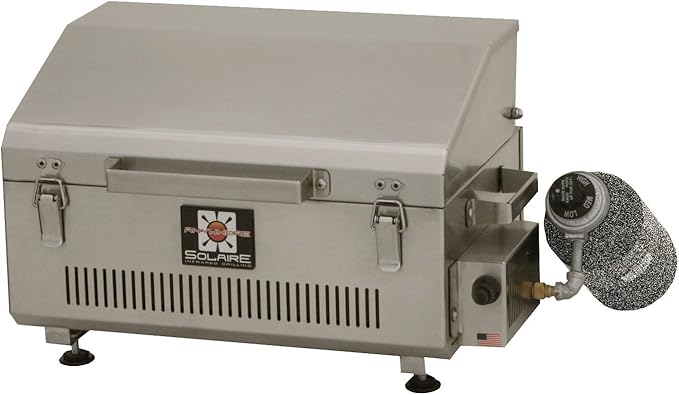 Solaire SOL-IR17BWR Portable Infrared Propane Gas Grill with Warming Rack, Stainless Steel, with Carrying Bag