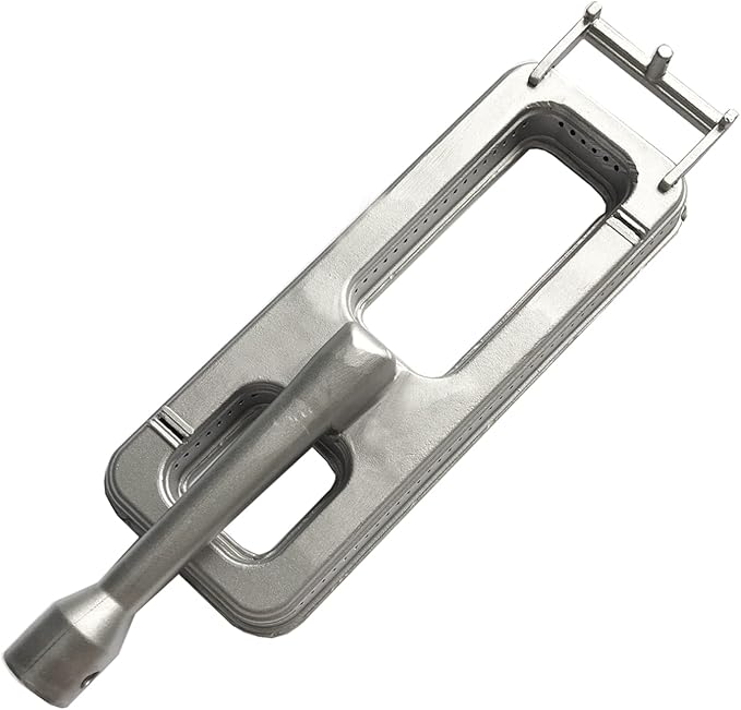 3 Pack Cast Stainless Steel 304 Grill Burner & 3 Lock Pins, 15 3/4 x 4 3/4 in, Upgraded Replacement for CISC, Fits for Coyote Members Mark Bakers Chef Grand Hall BBQ Grills 608SB, Monarch-04A 04B