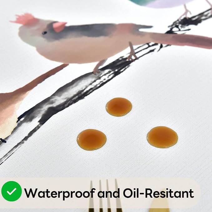 Wipeable Waterproof Tablecloth Vinyl Tablecloths for Rectangle Tables Heavy Duty PVC Tablecloth for Kitchen Dining Table(Birds, 54'' x 72'')