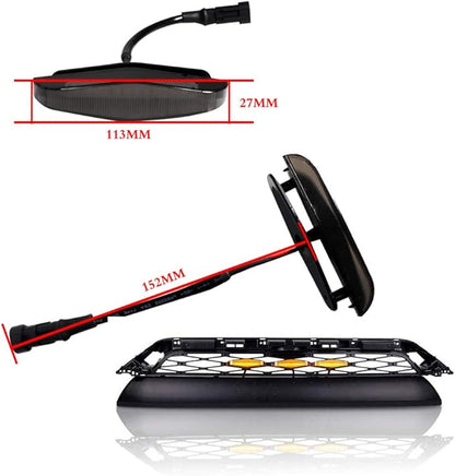 3pcs Smoked Lens White LED Grille Lights Compatible with 2014-2019 Toyota 4Runner TRD Pro Grille SR5 TRD off-road Limited TRO Pro