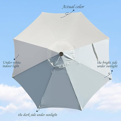 Blissun 9ft Patio Umbrella Replacement Canopy, Market Umbrella Top, Outdoor Table Umbrella Canopy for 8 Ribs, Canopy Only