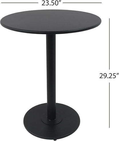 Christopher Knight Home Jodi Outdoor Bistro Set, 3-Piece Bistro Table and Chairs Set of 2, Patio Furniture Set with Iron Frame, Patio Conversation Set for Poolside/Garden Cafeteria, Matte Black