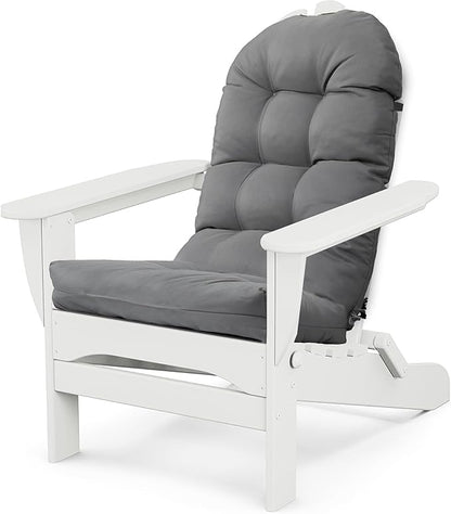 Adirondack Chair Cushion, Outdoor Patio Furniture Seat Pad, Waterproof | Waterproof cover with straps, PP cotton, high back thick seat pad for adirondack rocking chair indoor outdoor porch 44x19x4