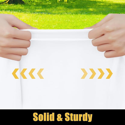Smiry Rectangle Picnic Table Cloth, Waterproof Elastic Fitted Tablecloths for 5 Foot Tables, Washable Polyester Table Cover for Camping, Indoor and Outdoor (White, 36"x60")
