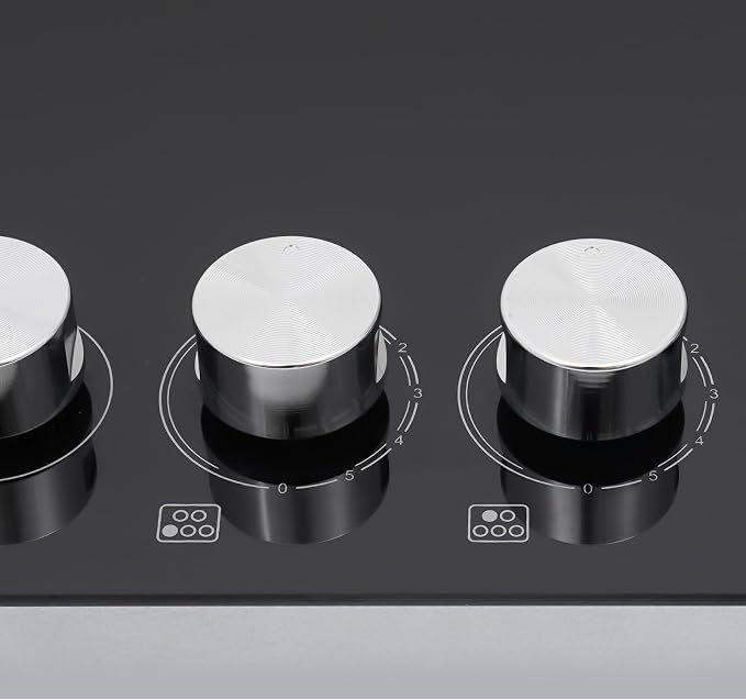 DYNAMI 5-Burner Electric Cooktop,Electric Ceramic Stove Top,Countertop/Built-in Stove w/5 Power Levels & Timer,Overheat Protection,Waterproof and Oil-resistant Microcrystalline Panel,No Plug