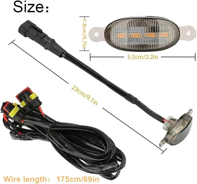 4 in 1 LED Car Front Grille Marker Lights Smoked Amber Grill Light for SUV Running Lamp