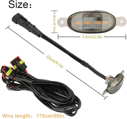 4 in 1 LED Car Front Grille Marker Lights Smoked Amber Grill Light for SUV Running Lamp
