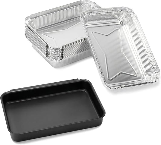 93305 Grease Catch Pan - 20-Pack Disposable Aluminum Foil Drip Pan Liners, 7515/6415 Replacement for Weber Genesis II 3-Burner, Spirit 2/3-Burner, Silver/Gold, Platinum I/II, Summit