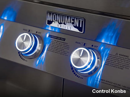 Monument Grills 4+2 Burner 72,000 BTUs Propane Gas Grill 700 sq.in. Stainless Steel Grill Built-In Thermometer, with two Side Burners