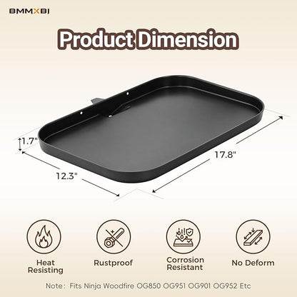 Grill Griddle Plate XSKGRIDLXL Griddle Pan for Ninja Woodfire Pro XL OG800 OG900 Series, Heavy-Duty Non-Stick Griddle Pan with Oil Hole, Ninja Grill Flat Top Griddle Plate Accessories OG850 OG951