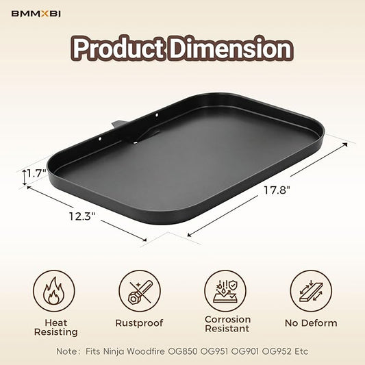 Grill Griddle Plate XSKGRIDLXL Griddle Pan for Ninja Woodfire Pro XL OG800 OG900 Series, Heavy-Duty Non-Stick Griddle Pan with Oil Hole, Ninja Grill Flat Top Griddle Plate Accessories OG850 OG951