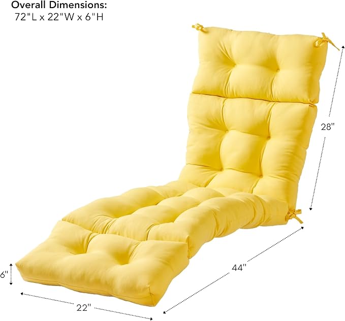 Greendale Home Fashions 72 x 22-inch Outdoor Chaise Lounge Cushion, Sunburst