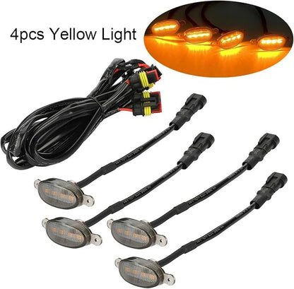 1pc Universal Car Front LED Grille Light Amber Grill Daytime Running Light LED Eagle Eye Lamp for Off-Road SUV Truck 12V