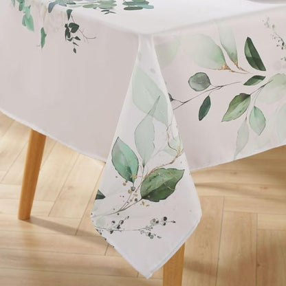 Honellaty Outdoor Tablecloth with Umbrella Hole and Zipper, 52 x 70 Inch | Easy-Install Rectangular Patio Table Cover, Spill-Resistant Washable Polyester for Outdoor Dining and Garden Parties