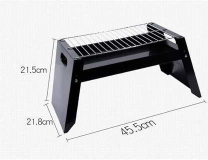 Barbecue Grill Outdoor Portable Mini Folding Stove Household Charcoal Skewers，Black
