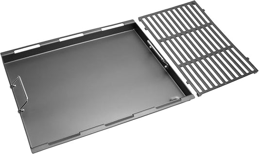 Cooking Griddle Inserts and Grate for Weber Genesis II 400 Series, Flat Top Grill Griddle for Weber Genesis II E-410 S-410 E-435 S-435 E/S-440 and More, Replace for 6789 Full-Size Griddle 66097