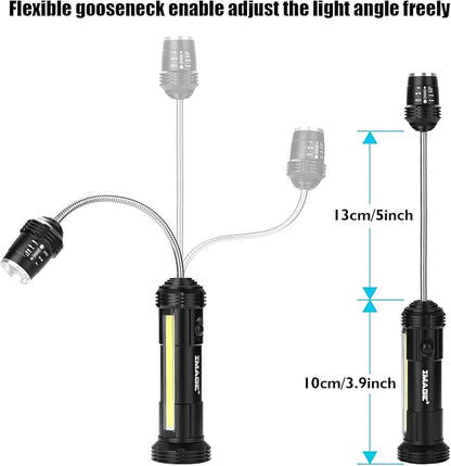 IMAGE Rechargeable Grill Lights Magnetic Grilling Gifts for Men Dad, Flexible Gooseneck BBQ Light Traeger Pit Boss Smoker Electric Grill Accessories 2 Packs (Battery-Powered)
