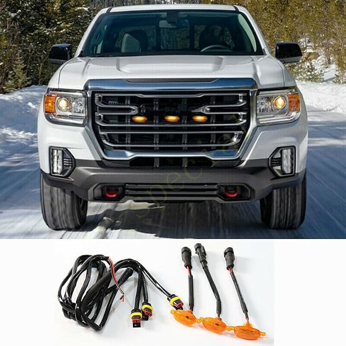 for GMC for Canyon 2021 Front Grille LED Light Raptor Style Grill Decor Cover DRL 3p