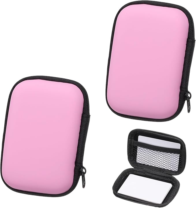 2Pcs Card Game Case, Soft Cloth Playing Waterproof Card Storage Travel Game Case Compatible for Outdoor Gaming Camping, Pink