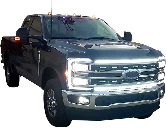 Super Duty-Ghost LED Grill Lights for 2023-2024 Ford F250, F350, F450 & F550 (Black Anodized Frame with Plug & Play Harness)