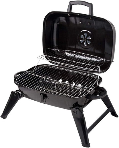 Portable Charcoal Grill for Camping BBQ, Outdoor Barbecue Grill Round Standing Grid with Double-Layer Cooking Area and Adjustable Vents for Backyard Patio,A-1