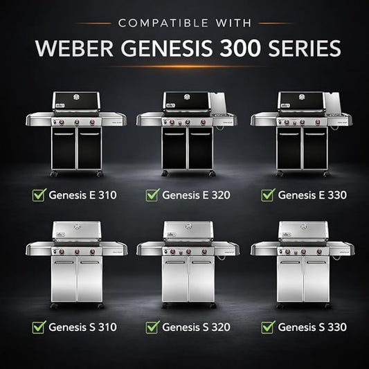 for Weber Genesis Grill Parts, 17.5" Flavorizer Bars for Weber Genesis 300 Series (Front Control), 65055 Heat Deflectors, Genesis Burners Tubes for Weber Genesis E310/ E320/ S310/ S320 Grills