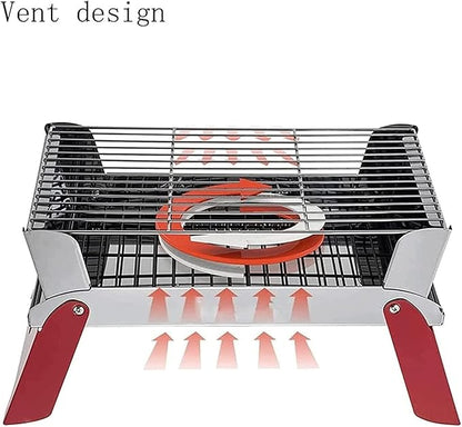 Barbecue Charcoal Grill Portable Charcoal Grill Stainless Steel Folding Grill Tabletop Outdoor BBQ Grill For Picnic Portable Charcoal Grill