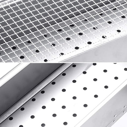Silver Barbecue Portable Charcoal Grill, Foldable Camping BBQ Grills for Outdoor Household Barbecue, Easy Carry Barbecue Grill for Backyard Patio Tailgating,A-1