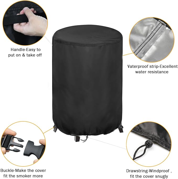 Smoker Cover Fit for Charbroil The Big Easy 3-in-1 Smoker | Waterproof Grill Cover Outdoor Smoker Covers (23" D x 23.5" W x 36" H)